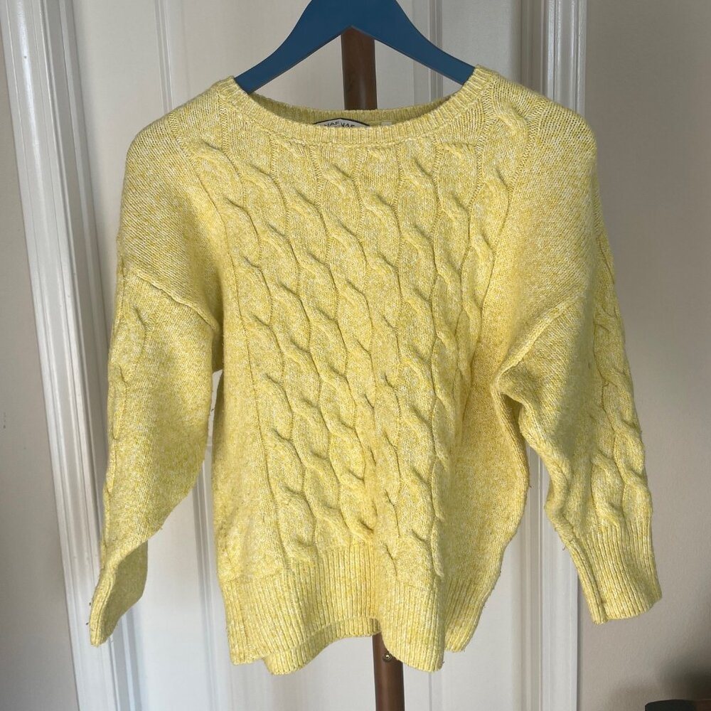 Naf Naf Paris pullover Knit In wool blend crew neck women sweater. Size M